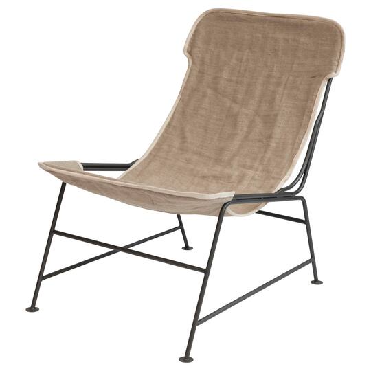 Hello Honey® Reclined Linen Sling Chair with Metal Frame